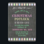 Rustik jul Potluck Chalkboard String Ljus Inbjudningar<br><div class="desc">Rustic jul Potluck Chalkboard String Ljus. En färgstark och glatt design för inbjudan din vän att fira säsongen! Använda Anpassa verktyg om du vill lägga till Ifo,  gör ändringar. Om du vill ha matchande artiklar går du till min jultursamling.</div>