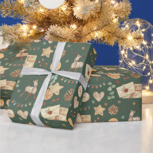 Rustik jul Rener Watercolor Festive Presentpapper