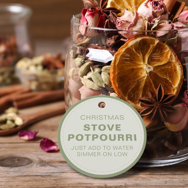 Rustik jul spisdoft blandning gåvor etiketter (Rustic Christmas Stove Potpourri Favor Tags)
