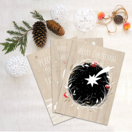 Rustik jul - stjärna Vinterkrans Julkort