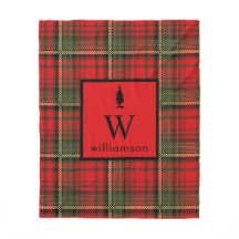 Rustik jul Tartan-julen Play Monogram