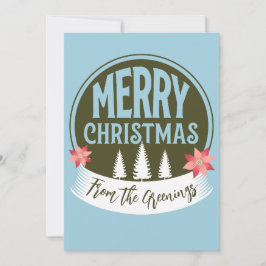 Rustik jul traditionell familj vintage julkort