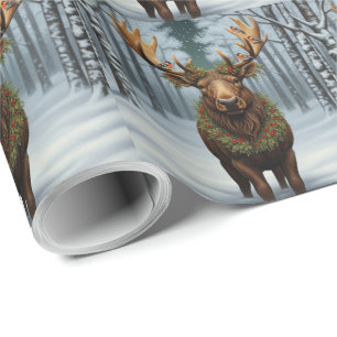 Rustik julälg vinter skogsmark skog presentpapper