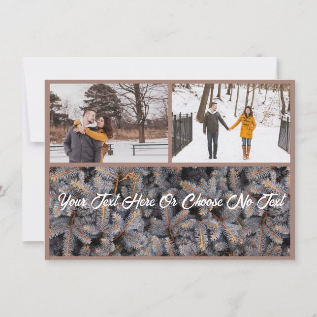 Rustik Julens Elegant Winter Solstice Woodland Julkort (Framsida)