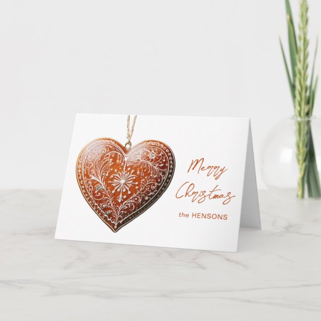 Rustik julfärscookie dekorerad traditionell helgkort (Framsida)