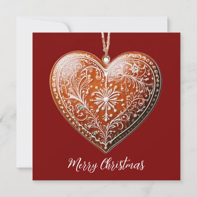 Rustik julfärscookie dekorerad traditionell julkort (Framsida)