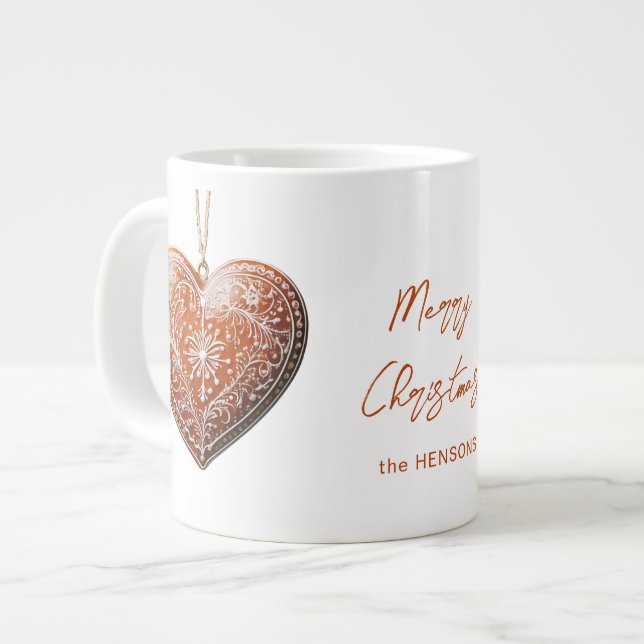 Rustik julfärscookie dekorerad traditionell jumbo mugg (Framsida vänster)