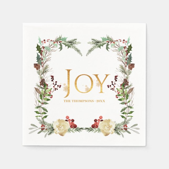 Rustik Julglädje Julfest Pappersservett (Framsidan)