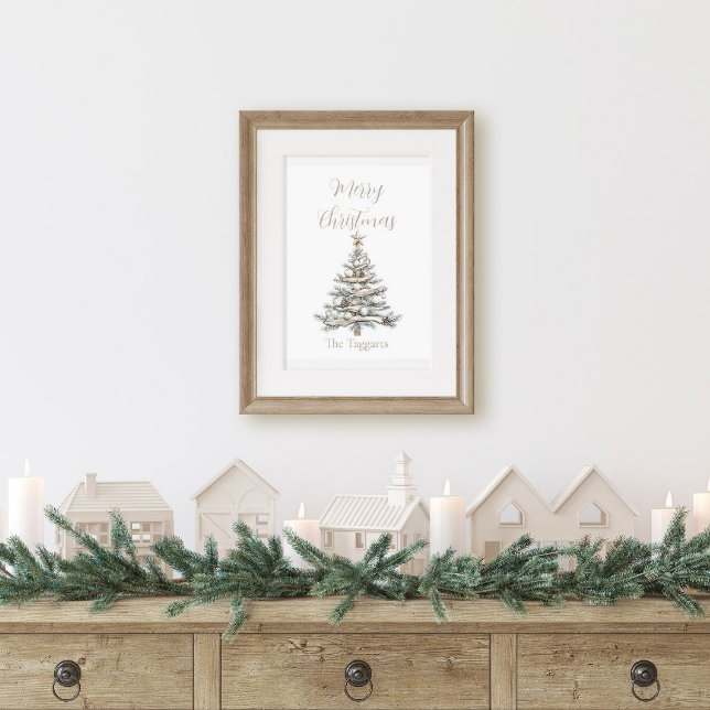 Rustik julgran av drivved i kuststil poster (Coastal Christmas Tree Poster)