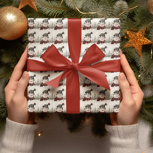 Rustik julgran rutmönster personlig jul  presentpapper (Skapare uppladdad)