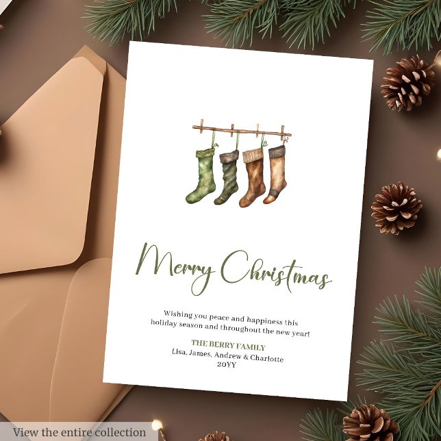 Rustik julhälsningskort som går att redigera julkort (Rustic Editable Holiday Christmas Greeting Card

)