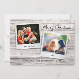 Rustik julhelg trä pinup-foton julkort