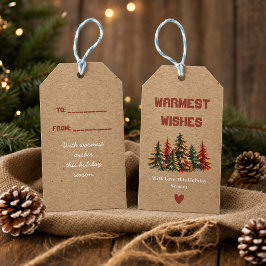Rustik julklappsetikett | Varmaste önskningar Höst Presentetikett