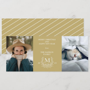 Rustik julkort med monogram och sand