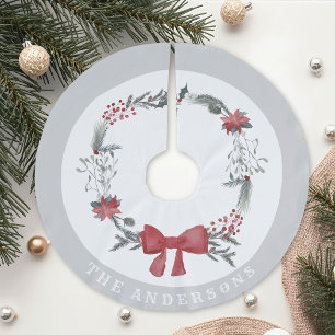 Rustik julkrans familjenamn julgransmatta borstad polyester