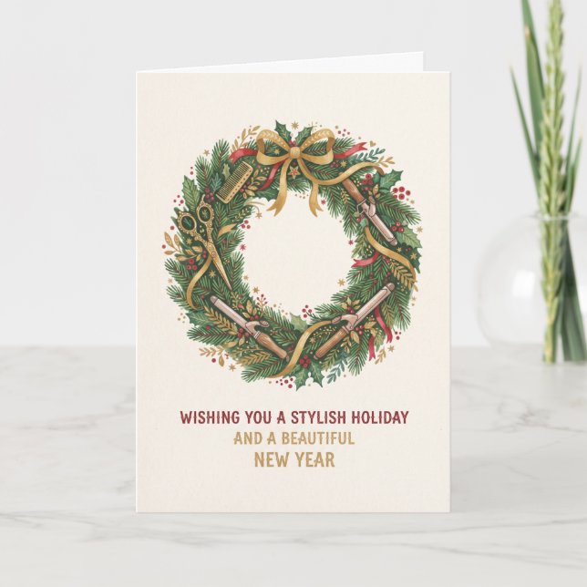 Rustik Julkrans Jul- Och Nyårskort Kort (Framsida)