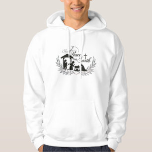 Rustik julkrubba Fred på jorden Krans för vuxen Hoodie