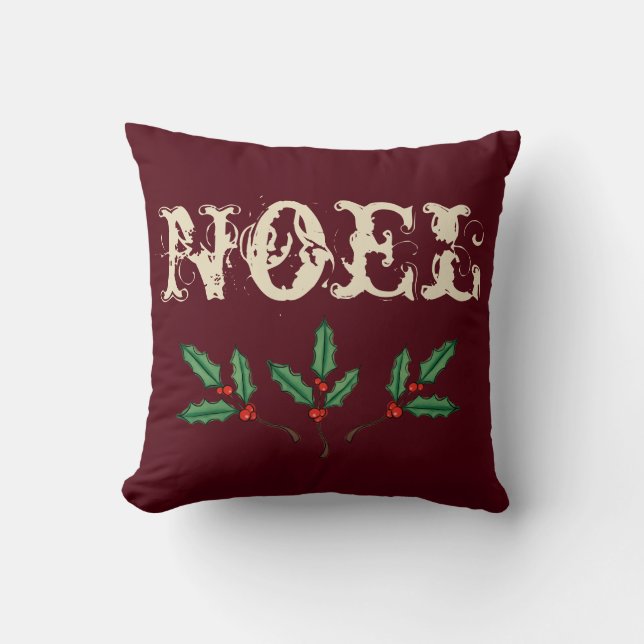 Rustik julkudde med Noel-mönster Kudde (Framsida)