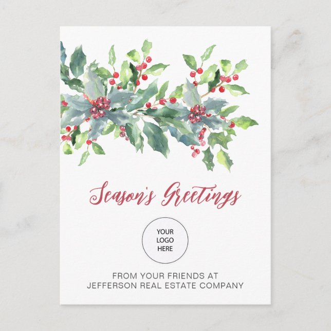 Rustik Jullyx Eleganta Julfirande Helg Vykort (Framsida)