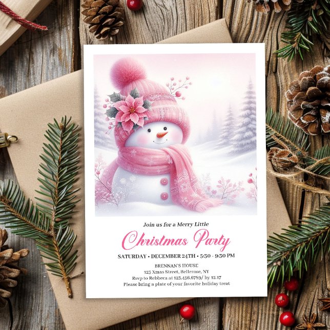 Rustik julskogs barn utskrivbar jul  inbjudningar (Rustic Snowy Forest Kids Printable Christmas Invitation

)