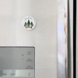 Rustik julskogsbild magnet