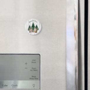 Rustik julskogsbild magnet