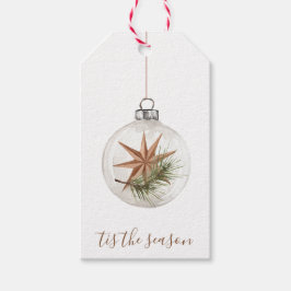 Rustik julstjärna hängande ornament presentkort presentetikett