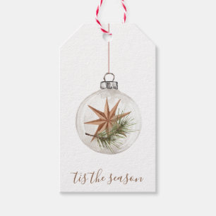 Rustik julstjärna Hanging Ornament Gift Märkre Presentetikett