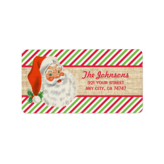 Rustik Jutesäck Vintage Tomte Julränder Adressetikett