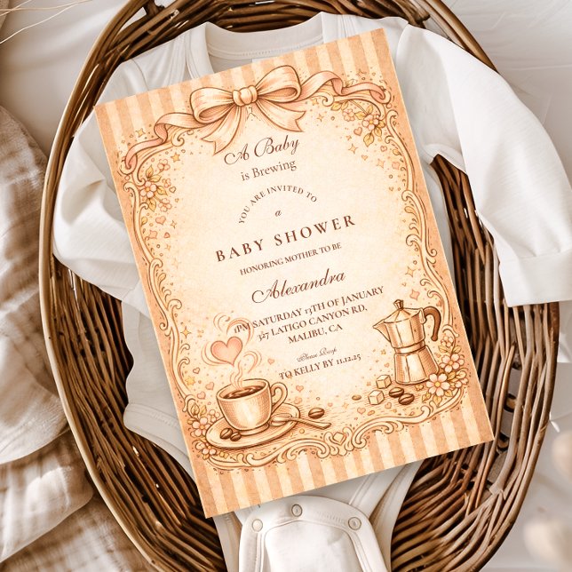 Rustik Kaffa Baby Shower Inbjudningar (Skapare uppladdad)