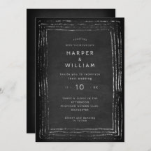 Rustik kalkboard hand plockade ram bröllop