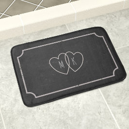 Rustik kalkboard Heart par Monogram Bath Mat Badrumsmatta