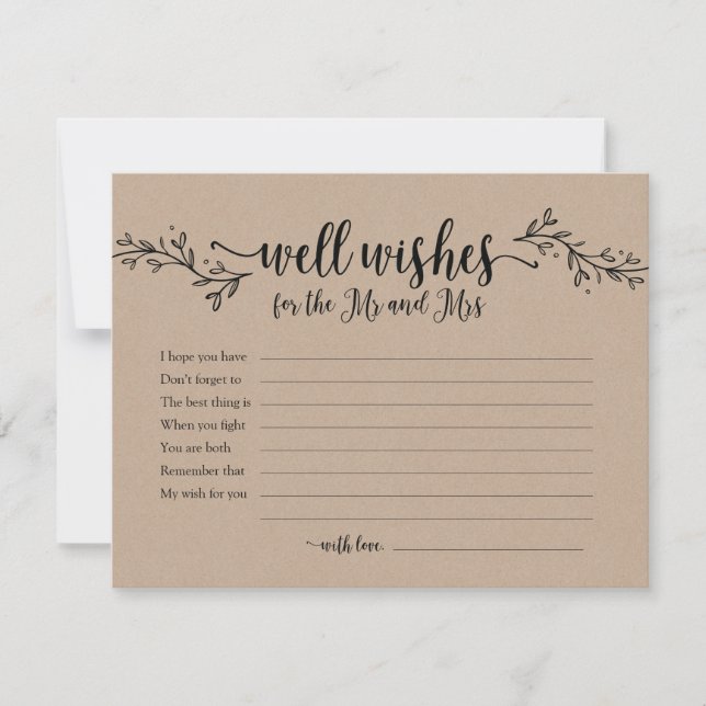 Rustik kalligrafi bra önskemål för Mr. och Mrs. Inbjudningar (Framsida)