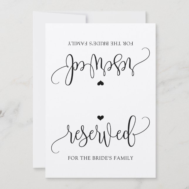 Rustik Kalligrafi Reserverad Skyltställning (Kraft Inbjudningar (Framsida)