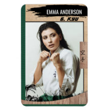 Rustik Karate Grön Bälte Trä Handels Kort