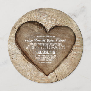 Rustik kardad inbjudan till bröllopsinbjudan på tr