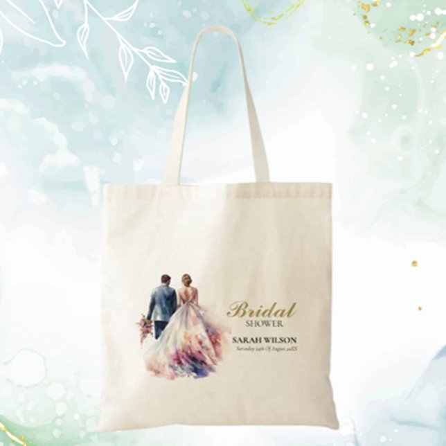 Rustik Klassisk Boho Blommig Bröllopsfest Tygkasse (Celebrate your bridal shower with a rustic classic boho floral tote bag )