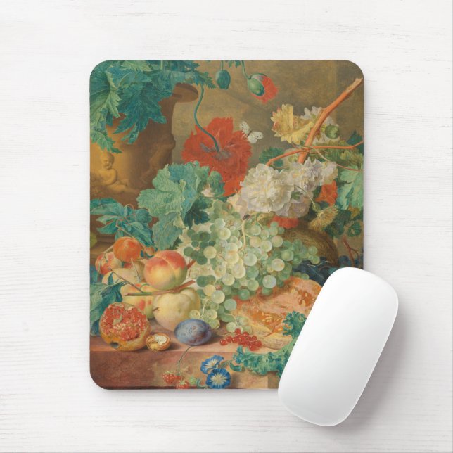Rustik köks konst vintage frukt blomma tryck musmatta (Med mus)