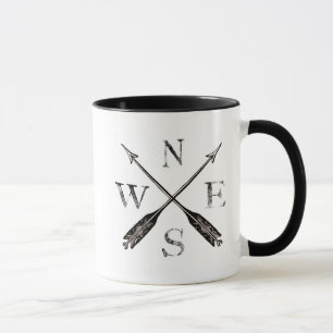 Rustik kompasdesign för enkel Vintage Mugg