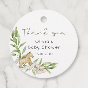 Rustik Kön Neutral Baby Shower Tack Gåvor Etiketter