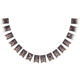 Rustik könsneutral babydusch i Äventyr Vimplar