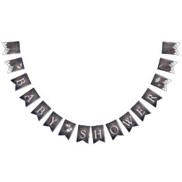 Rustik könsneutral babydusch i Äventyr Vimplar