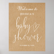 Rustik Könsneutral Babyshower Välkomstskylt