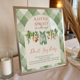 Rustik Könsneutral Grodd Baby Shower Roligt Spel Poster