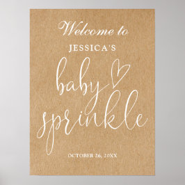 Rustik könsneutral välkomstskylt för babyfirande poster