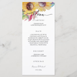 Rustik konstnärlig solrosfärgskonst meny