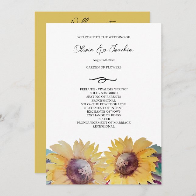 Rustik konstnärlig solrosfärgskonst program (Fram/baksida)