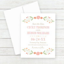 Rustik korallrosa och grön blomstervigsel