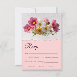 Rustik Kosmos Blommig Gips Rivet Papper Bröllop RS OSA Kort