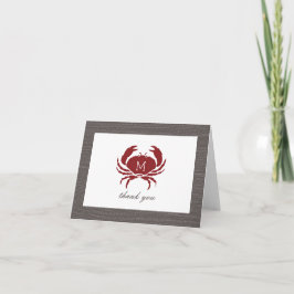 Rustik krabbmonogram - tackkort